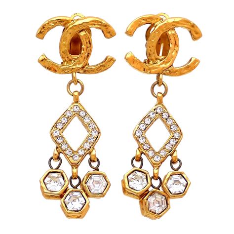 chanel long dangle earrings|genuine chanel earrings.